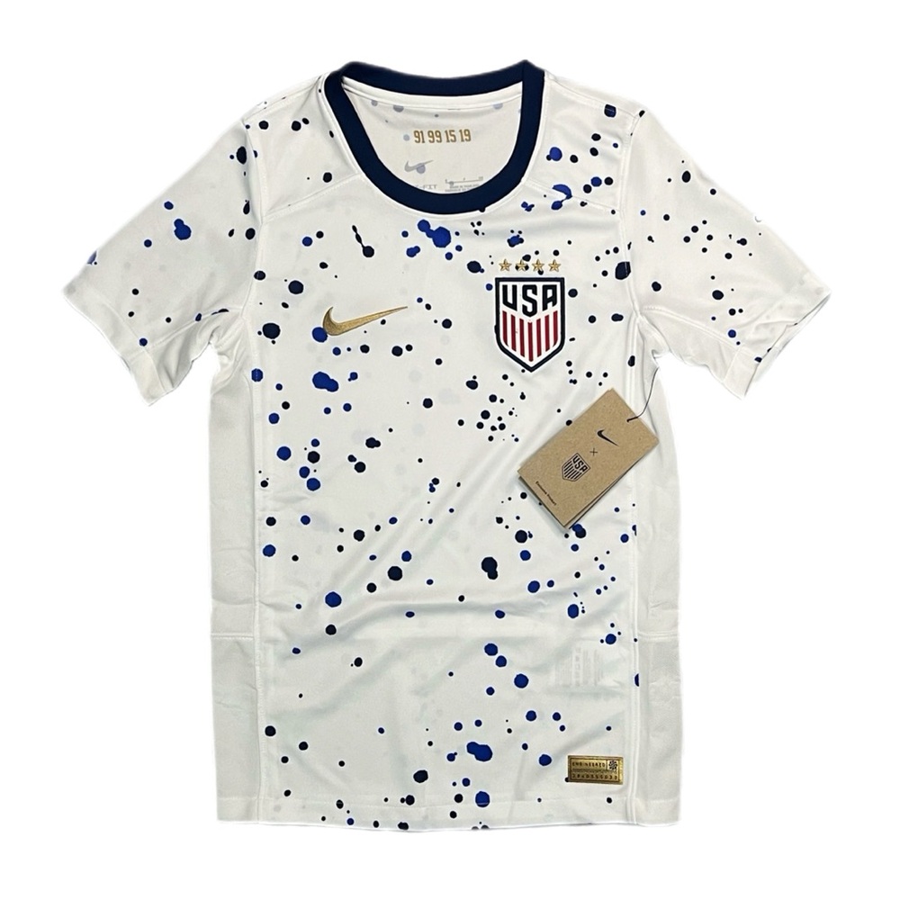 Kids Nike Team USA Soccer USWNT 2023-24 White Splatter Jersey Size Youth Small